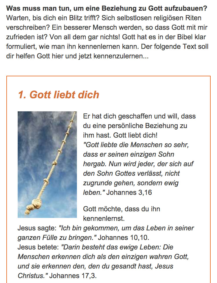 GOTT PERSÖNLICH KENNENLERNEN